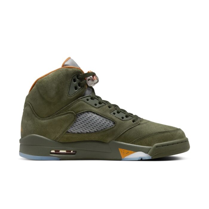 NIKE AIR JORDAN 5 OLIVE ARMY OLIVE SOLAR ORANGE DD0587 308 - Image 2