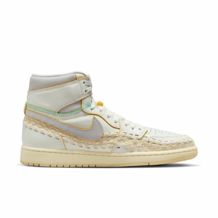 NIKE AIR JORDAN 1 UNION LA FOOTSCAPE SAIL WOLF GREY MUSLIN PALE VANILLA KINETIC GREEN UNIVERSITY GOLD FD2565 100 - Image 2