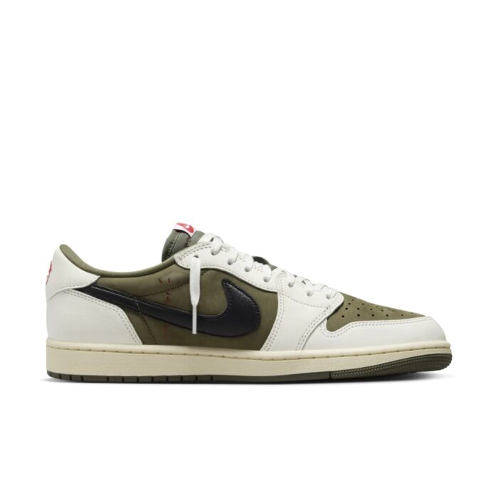 NIKE AIR JORDAN 1 LOW X TRAVIS SCOTT REVERSE OLIVE BLACK SAIL MUSLIN DM7866 200 - Image 2
