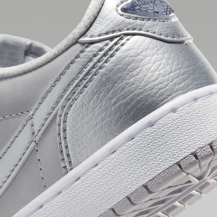 NIKE AIR JORDAN 1 LOW OG SILVER NEUTRAL GREY METALLIC SILVER WHITE CZ0790 002 - Image 8