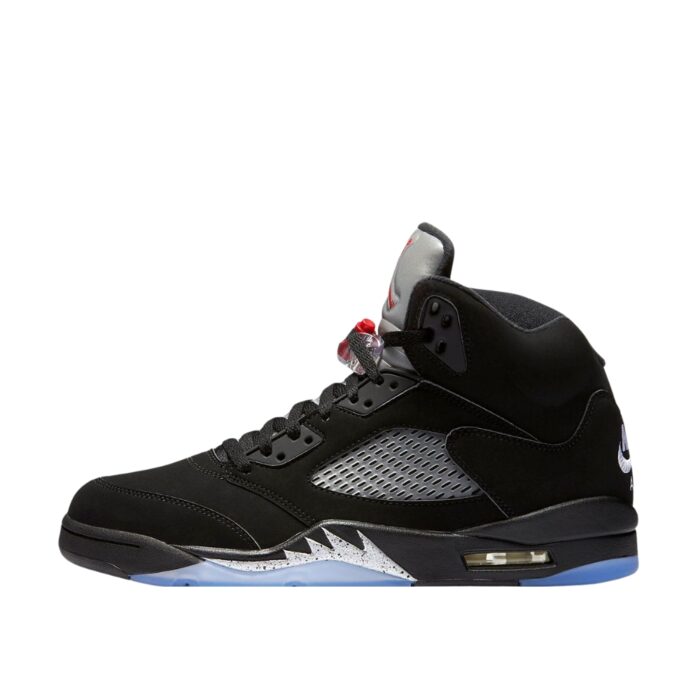 NIKE AIR JORDAN 5 RETRO BLACK FIRE RED METALLIC SILVER WHITE 845035 003 - Image 3