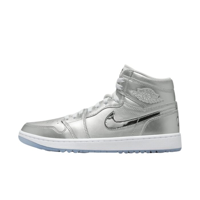 NIKE AIR JORDAN 1 HIGH GOLF GIVING METALLIC SILVER PHOTON DUST WHITE FD6815 001 - Image 3