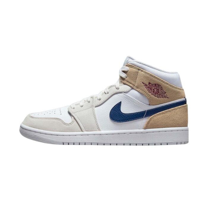 NIKE AIR JORDAN 1 MID TAN SUEDE WHITE TAN NAVY DO6726 100 - Image 3