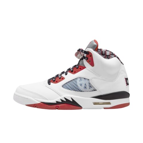 NIKE AIR JORDAN 5 RETRO QUAI 54 WHITE UNIVERSITY RED BLACK DJ7903 106 - Image 3