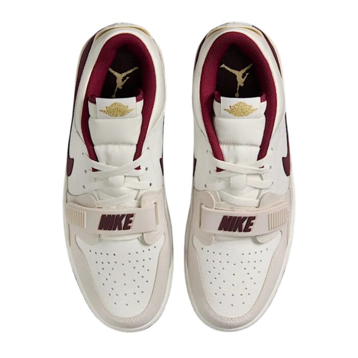 NIKE AIR JORDAN LEGACY 312 LOW YEAR OF THE SNAKE SAIL WHITE METALLIC GOLD BRIGHT BURGUNDY WINE RED IB4712 161 - Image 4