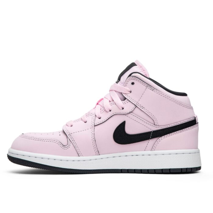 NIKE AIR JORDAN 1 MID PINK FOAM BLACK GS 555112 601 - Image 3