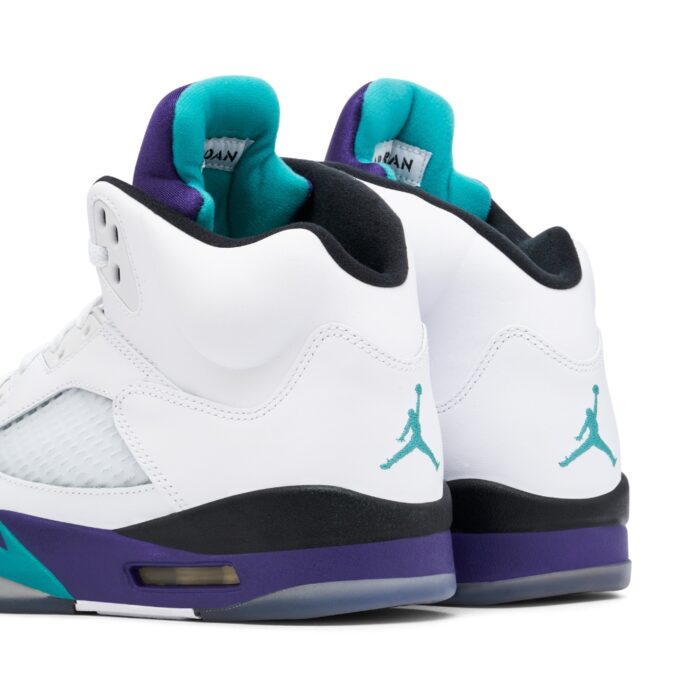 NIKE AIR JORDAN 5 RETRO GRAPE WHITE NEW EMERALD GRAPE ICE BLUE 136027 108 - Image 4