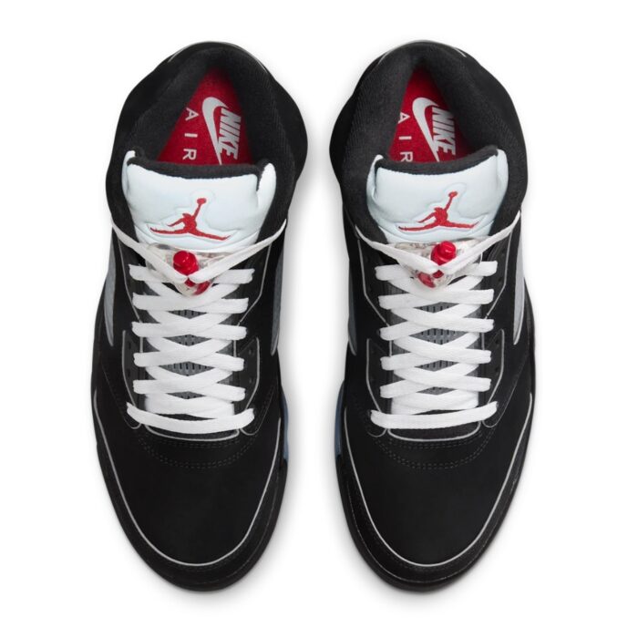 NIKE AIR JORDAN 5 REIMAGINED BLACK WHITE METALLIC SILVER FIRE RED HF3975 001 - Image 3