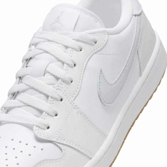 NIKE AIR JORDAN 1 LOW GOLF PURE PLATINUM WHITE PURE PLATINUM GUM MEDIUM BROWN DD9315 111 - Image 3