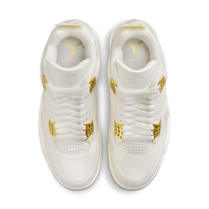 NIKE AIR JORDAN 4 SAIL LIGHT BONE METALLIC GOLD AQ9129 170 - Image 3
