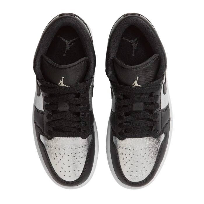 NIKE AIR JORDAN 1 LOW SE BLACK WHITE METALLIC SILVER DA5551 001 - Image 3