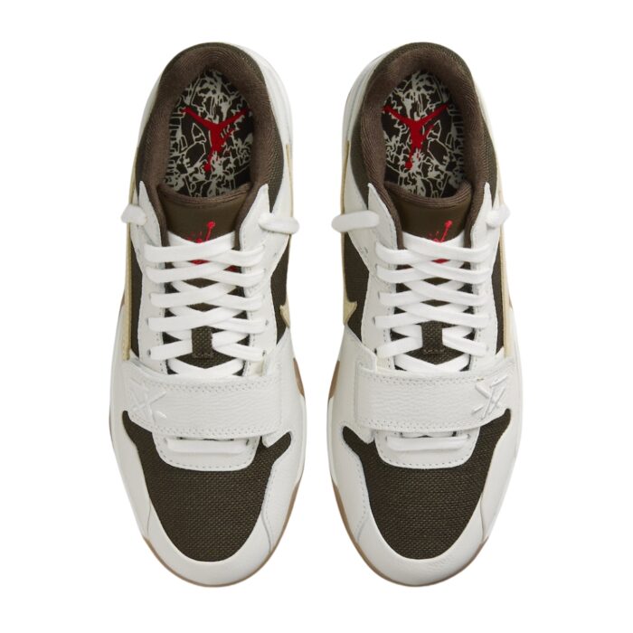 NIKE AIR JORDAN JUMPMAN JACK TR X TRAVIS SCOTT SAIL DARK MOCHA UNIVERSITY RED MUSLIN DR9317 100 - Image 3