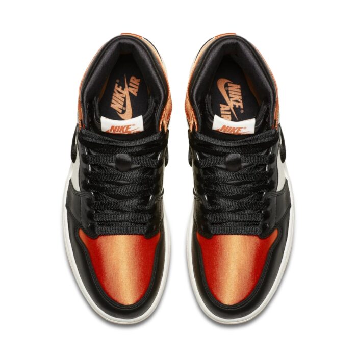 NIKE AIR JORDAN HIGH OG SATIN SHATTERED BACKBOARD STARFISH SAIL BLACK AV3725 010 - Image 4