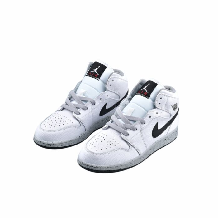 NIKE AIR JORDAN 1 MID GS WHITE BLACK GREY 554725 115 - Image 3