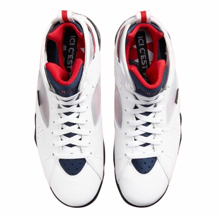 NIKE AIR JORDAN 7 RETRO PARIS SAINT GERMAIN WHITE COLLEGE NAVY SPORT ROYAL UNIVERSITY RED CZ0789 105 - Image 4