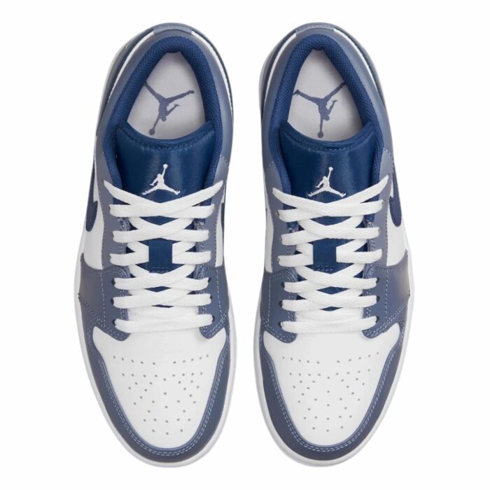NIKE AIR JORDAN 1 LOW ASHEN SLATE NAVY BLUE WHITE 553558 414 - Image 4