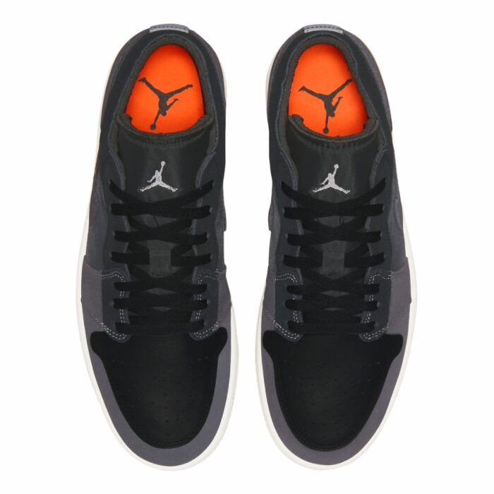 NIKE AIR JORDAN 1 LOW CRAFT INSIDE OUT BLACK GREY ORANGE DN1635 001 - Image 4