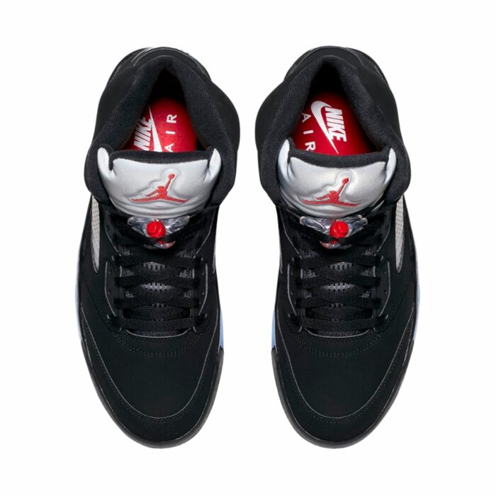 NIKE AIR JORDAN 5 RETRO BLACK FIRE RED METALLIC SILVER WHITE 845035 003 - Image 4