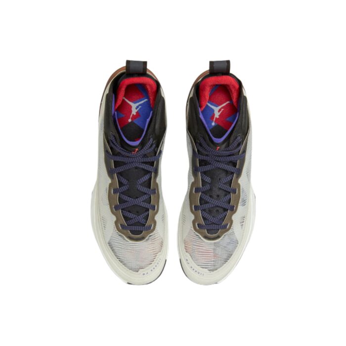 NIKE AIR JORDAN 37 PF BEYOND BORDERS LIGHT BONE FIRE RED BLACK DARK CONCORD DD6959 060 - Image 4