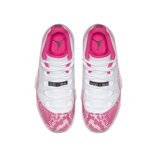 NIKE AIR JORDAN 11 LOW PINK SNAKESKIN WHITE WATERMELON BLACK AH7860 106 - Image 4