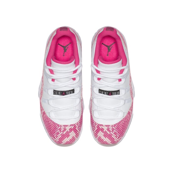NIKE AIR JORDAN 11 LOW PINK SNAKESKIN WHITE WATERMELON BLACK AH7860 106 - Image 4
