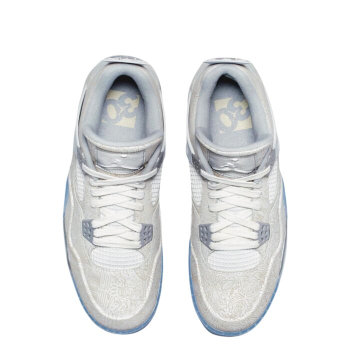 NIKE AIR JORDAN 4 30TH ANNIVERSARY LASER WHITE CHROME METALLIC SILVER 705333 105 - Image 4
