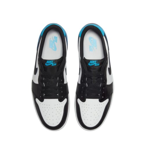 NIKE AIR JORDAN 1 LOW OG UNC WHITE DARK POWDER BLUE BLACK CZ0790 104 - Image 4