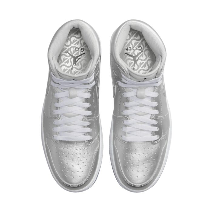 NIKE AIR JORDAN 1 HIGH GOLF GIVING METALLIC SILVER PHOTON DUST WHITE FD6815 001 - Image 4