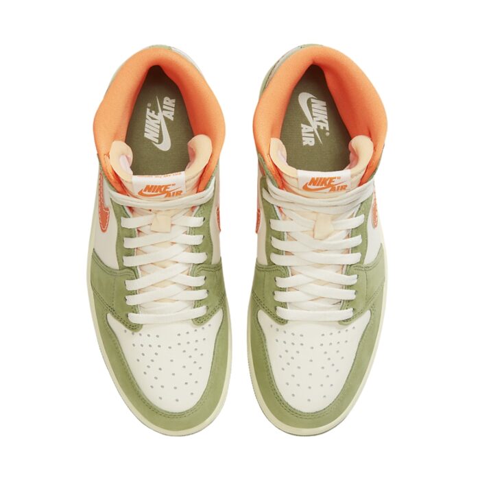 NIKE AIR JORDAN 1 HIGH OG CELADON SKY J LIGHT OLIVE BRIGHT MANDARIN COCONUT MILK PALE IVORY FB9934 300 - Image 4