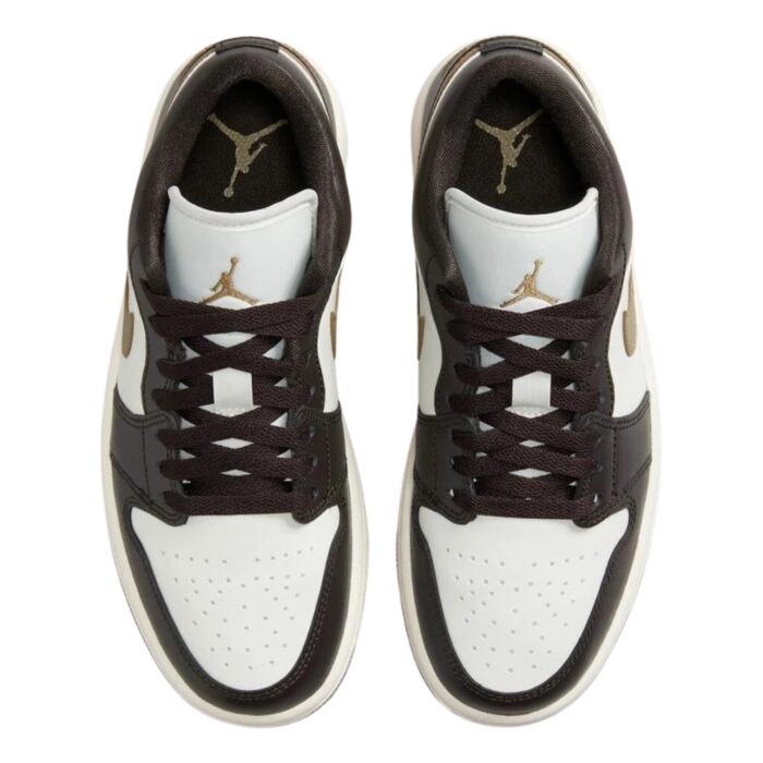 NIKE AIR JORDAN 1 LOW MOCHA BROWN SAIL GOLD DC0774 200 - Image 4