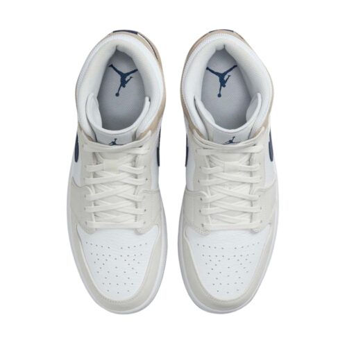 NIKE AIR JORDAN 1 MID TAN SUEDE WHITE TAN NAVY DO6726 100 - Image 4