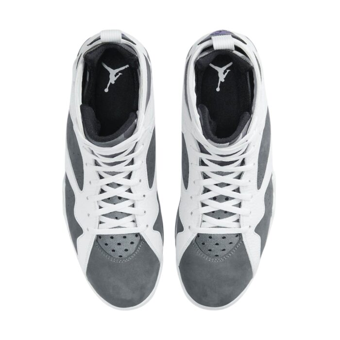 NIKE AIR JORDAN 7 RETRO FLINT 2021 WHITE FLINT GREY BLACK VARSITY PURPLE CU9307 100 - Image 4