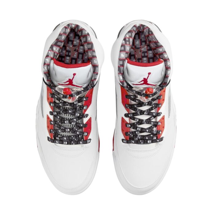 NIKE AIR JORDAN 5 RETRO QUAI 54 WHITE UNIVERSITY RED BLACK DJ7903 106 - Image 4