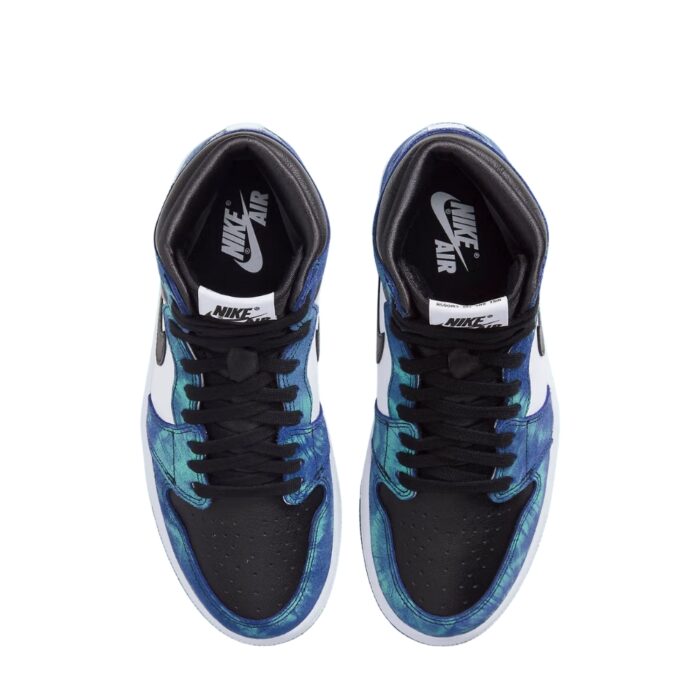NIKE AIR JORDAN 1 RETRO HIGH TIE DYE W WHITE BLACK AURORA GREEN CD0461 100 - Image 4