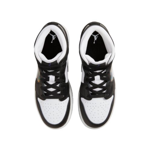 NIKE AIR JORDAN 1 MID HOLOGRAM BLACK WHITE DR9495 001 - Image 4