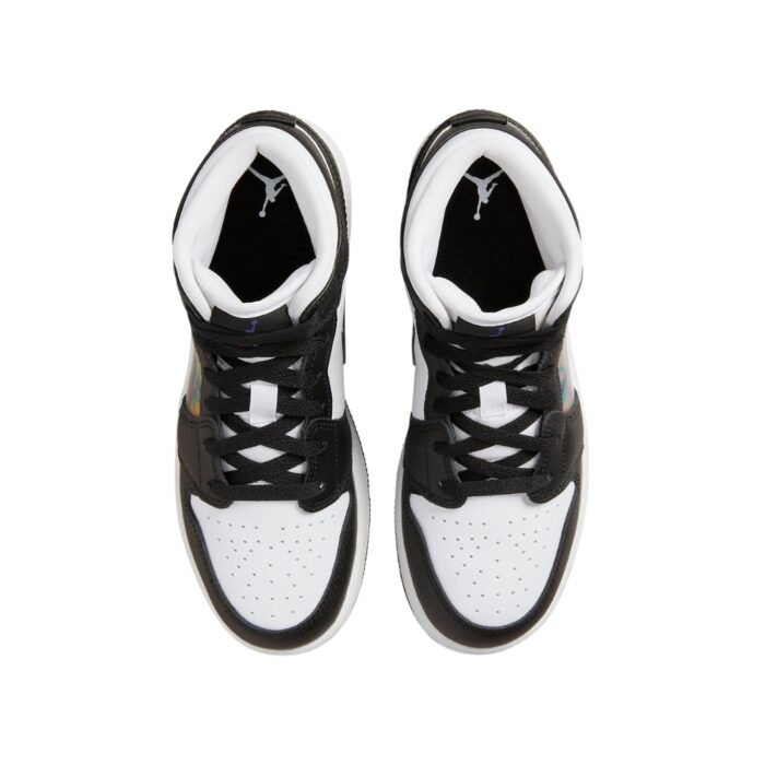 NIKE AIR JORDAN 1 MID HOLOGRAM BLACK WHITE DR9495 001 - Image 4