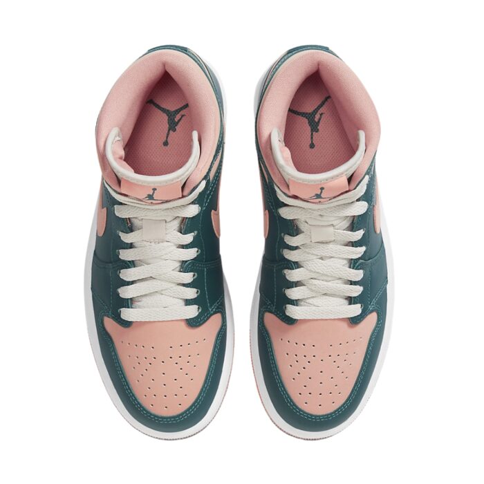 NIKE AIR JORDAN 1 MID DARK TEAL GREEN PINK BQ6472 308 - Image 4