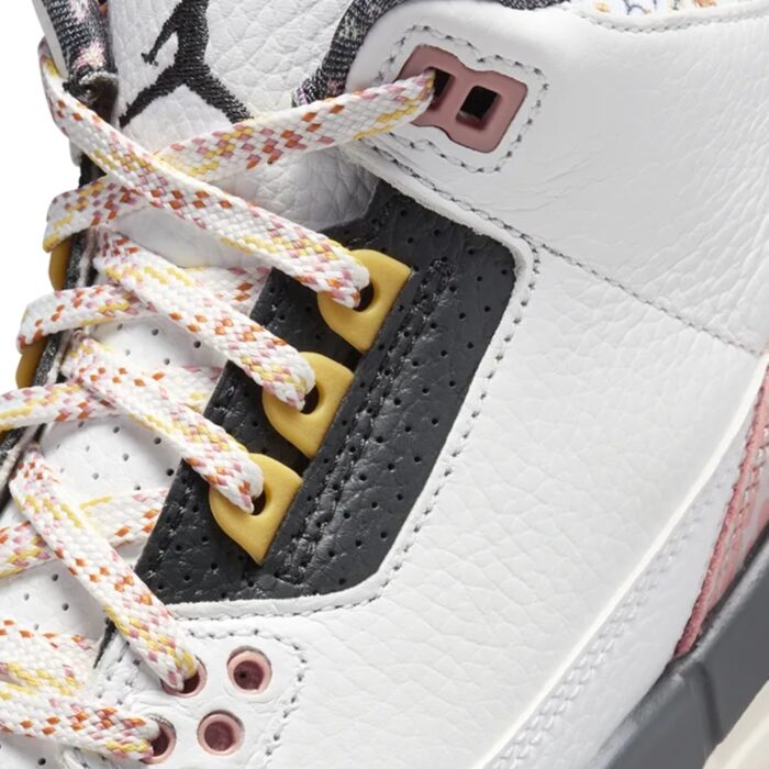 NIKE AIR JORDAN 3 VINTAGE FLORAL WHITE ANTHRACITE RED STARDUST SAIL SATURN GOLD 441140 100 - Image 4