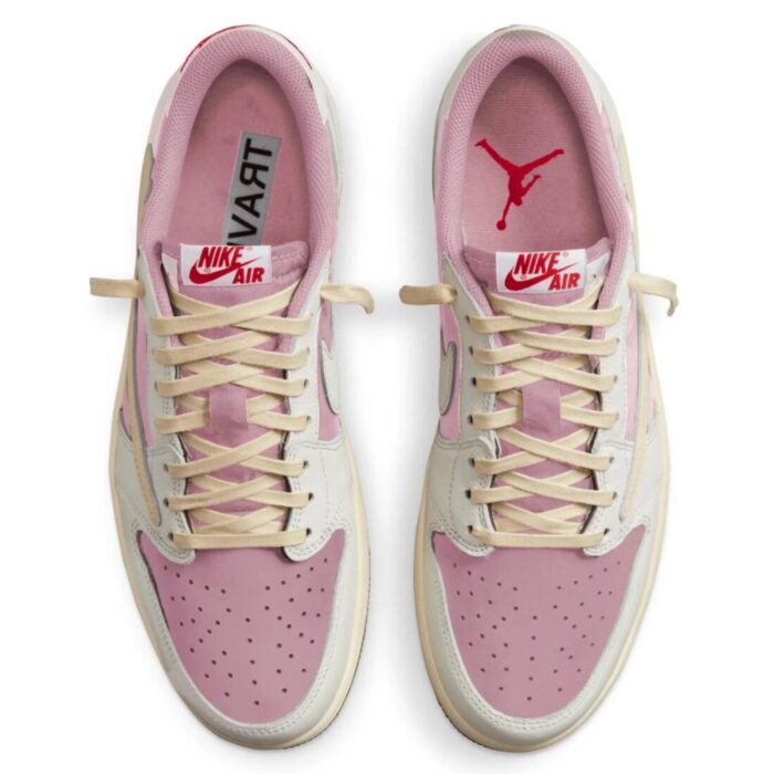 NIKE AIR JORDAN 1 LOW OG X TRAVIS SCOTT SAIL SHY PINK DM7866 106 - Image 3