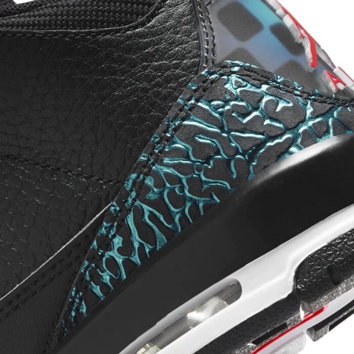 NIKE AIR JORDAN 3 BLACK SIREN RED HYPER JADE WHITE FV5437 001 - Image 4