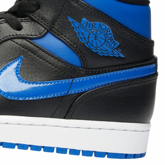NIKE AIR JORDAN 1 MID ROYAL BLACK HYPER ROYAL 554724 068 - Image 4
