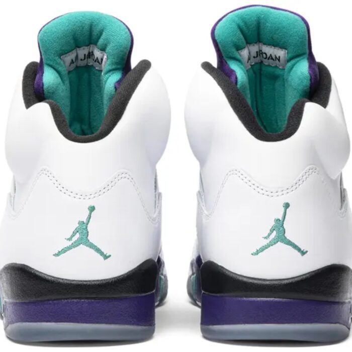 NIKE AIR JORDAN 5 RETRO GRAPE WHITE NEW EMERALD GRAPE ICE BLUE 136027 108 - Image 5