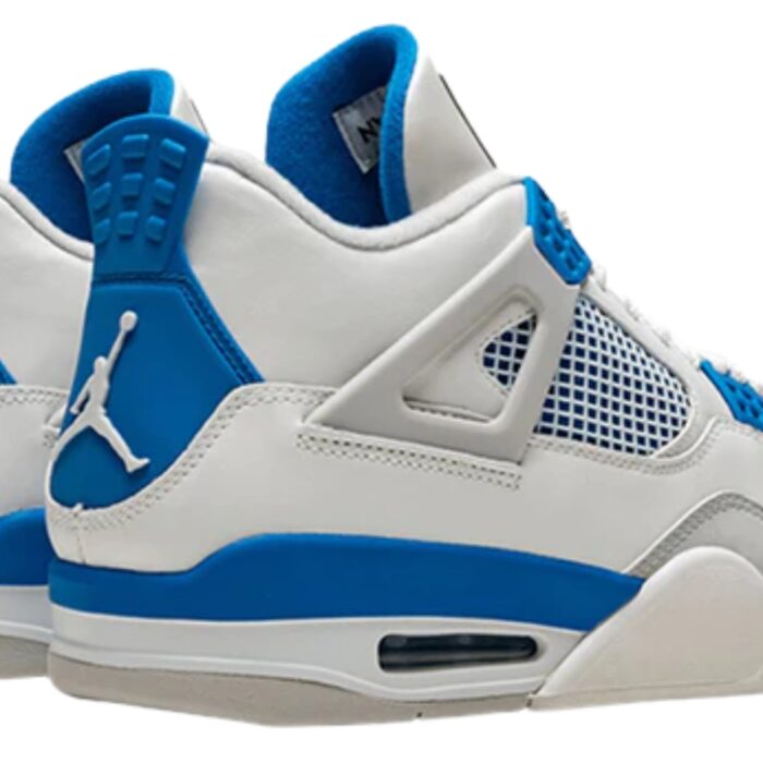 NIKE AIR JORDAN 4 RETRO MILITARY BLUE WHITE BLUE 308497 105 - Image 4