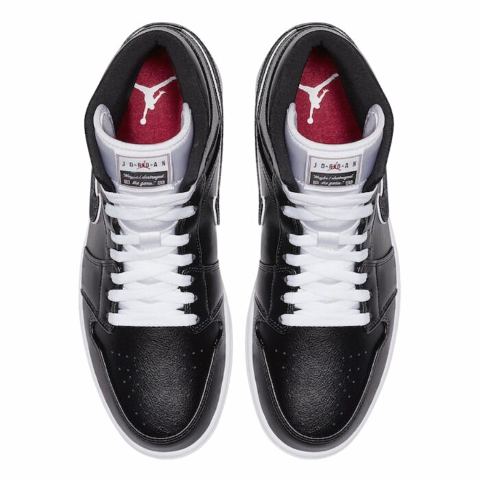 NIKE AIR JORDAN 1 MID MAYBE I DESTROYED THE GAME BLACK WHITE 852542 016 - Image 4