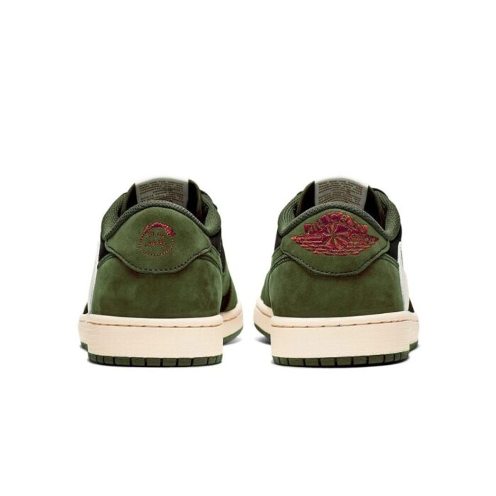 NIKE AIR JORDAN 1 LOW OG X TRAVIS SCOTT BLACK SAIL MEDIUM OLIVE MUSLIN DM7866 002 - Image 4