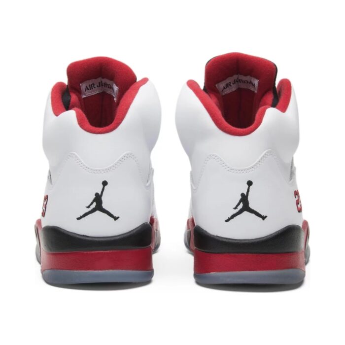 NIKE AIR JORDAN 5 RETRO WHITE FIRE RED BLACK 136027 120 - Image 4