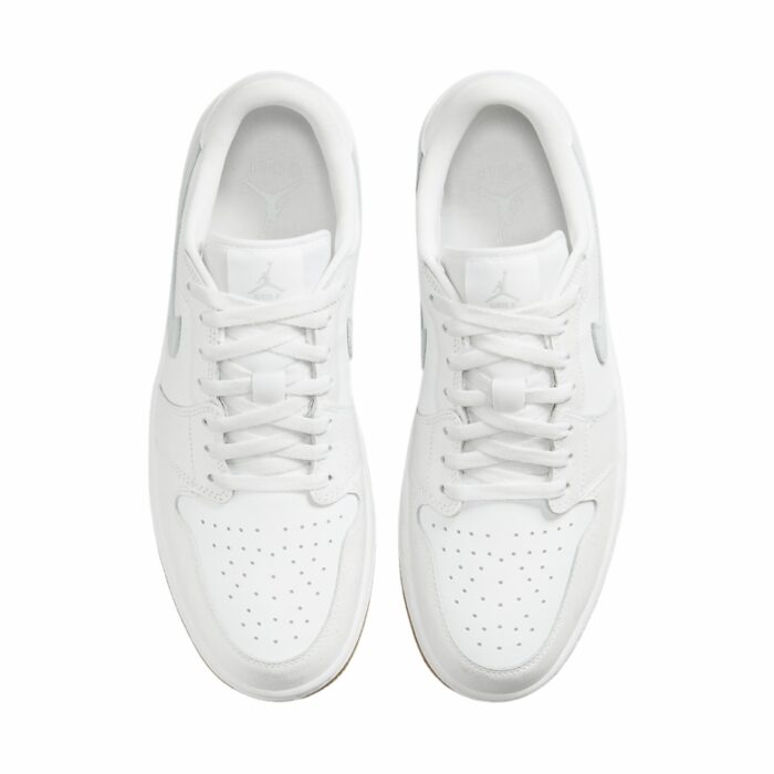 NIKE AIR JORDAN 1 LOW GOLF PURE PLATINUM WHITE PURE PLATINUM GUM MEDIUM BROWN DD9315 111 - Image 4