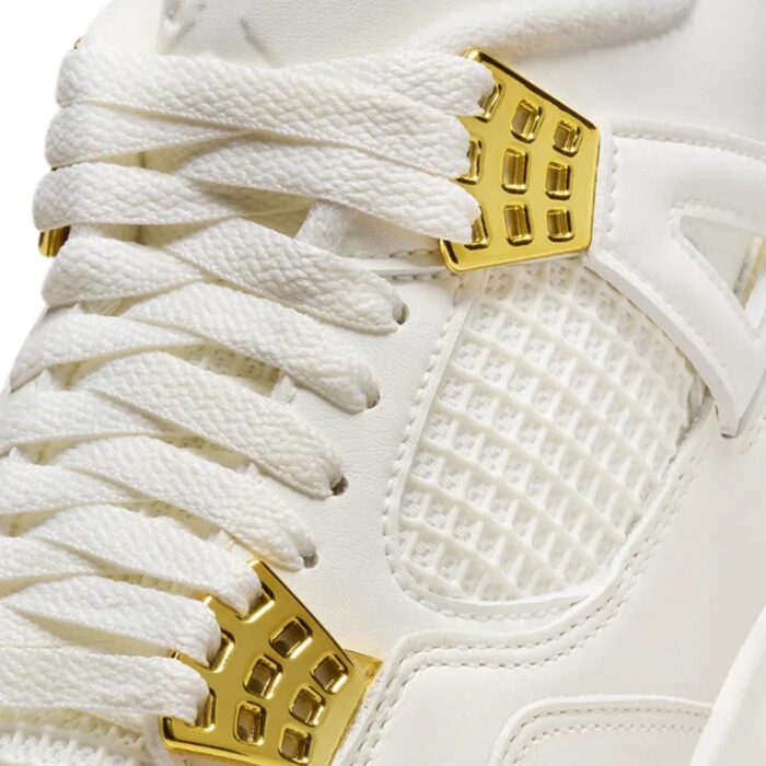 NIKE AIR JORDAN 4 SAIL LIGHT BONE METALLIC GOLD AQ9129 170 - Image 4