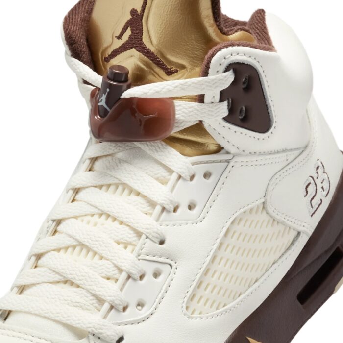 NIKE AIR JORDAN 5 GOLDEN TICKET EARTH METALLIC GOLD SAIL MUSLIN DD9336 200 - Image 4