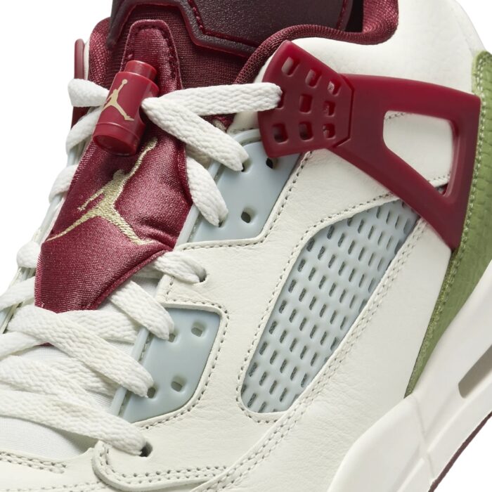 NIKE AIR JORDAN SPIZIKE LOW LUNAR NEW YEAR SAIL OIL GREEN DARK TEAM RED METALLIC GOLD GRAIN FJ6372 100 - Image 4